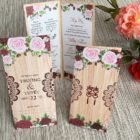 Thiệp cưới offset vân gỗ  DQ-2001