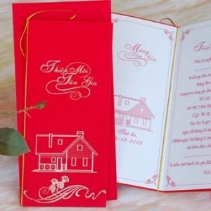 Thiệp mừng Tân Gia (mẫu mới) DQ-1213 - Đỏ nhung