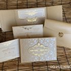 Thiệp cưới độc lạ phong cách DQ-2120 - Kem nhũ