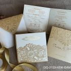 Thiệp cưới sang trọng và trẻ trung DQ-2133 - Kem đậm nhũ