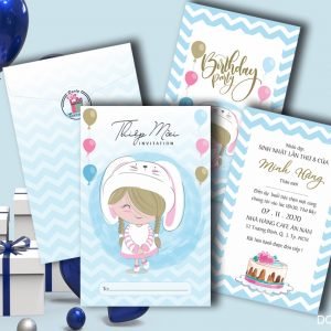 Thiệp sinh nhật cho bé siêu cute DQ-2051 mã D