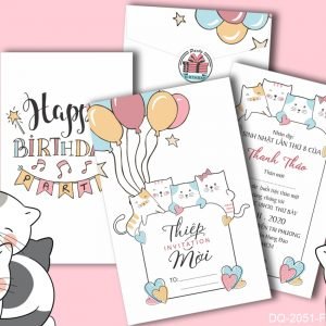 Thiệp sinh nhật cho bé siêu cute DQ-2051 mã F