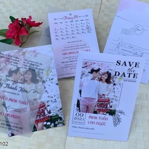 Thiệp cưới KTS in hình trẻ trung DQ-KD-102