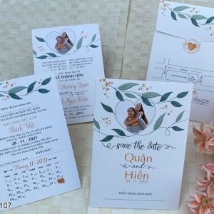 Thiệp cưới KTS in hình trẻ trung DQ-KD-107