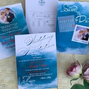 Thiệp cưới KTS in hình trẻ trung DQ-KD-172