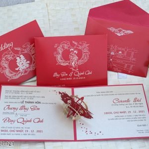 Thiệp cưới KTS màu truyền thống (đặc biệt) DQ-KPL7-121