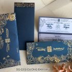 Thiệp cưới đẹp đơn giản DQ-2202 - Dương đậm nhũ