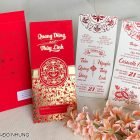 Thiệp cưới đẹp đơn giản DQ-2203 - Đỏ Nhung