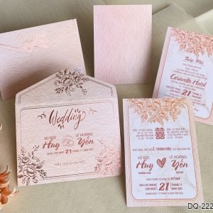Thiệp cưới màu sắc hiện đại DQ-2222 - Hồng