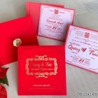Thiệp cưới đẹp đơn giản DQ-2242 - Đỏ nhung