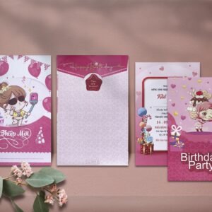 Thiệp thôi nôi, sinh nhật cho bé siêu cute DQ-2051 mã R