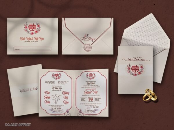 Thiệp cưới sang trọng và trẻ trung DQ-2327 - Offset