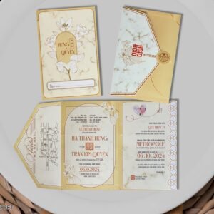 Thiệp cưới sang trọng và trẻ trung DQ-2343 - Thiệp túi Offset