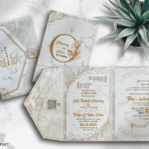 Thiệp cưới sang trọng và trẻ trung DQ-2345 - Thiệp túi Offset