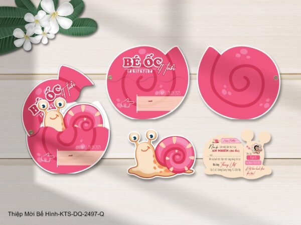 Thiệp thôi nôi, sinh nhật bế hình in KTS KTS-DQ-2497-Q