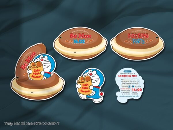 Thiệp thôi nôi, sinh nhật bế hình in KTS KTS-DQ-2497-T